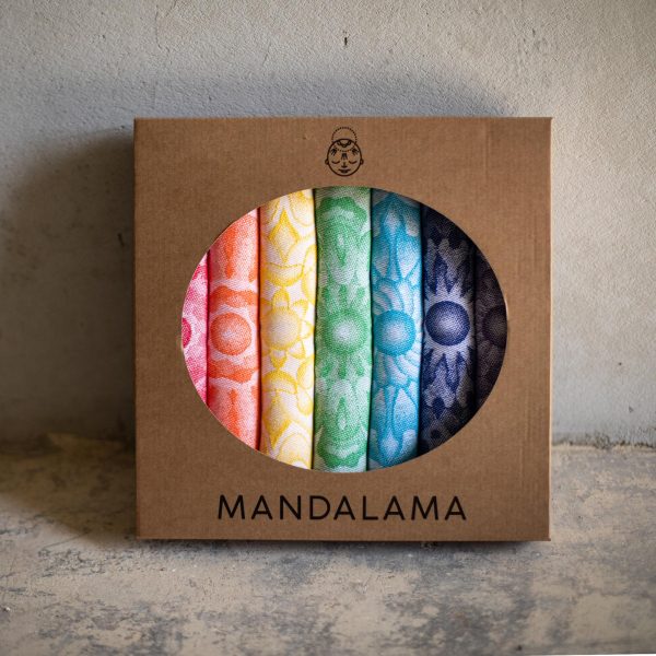 Mandala cloths / collection of 7 chakra colours